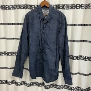 Buffalo David Bitton Men's Slim Fit Button Down Shirt Blue XX-Large Casual